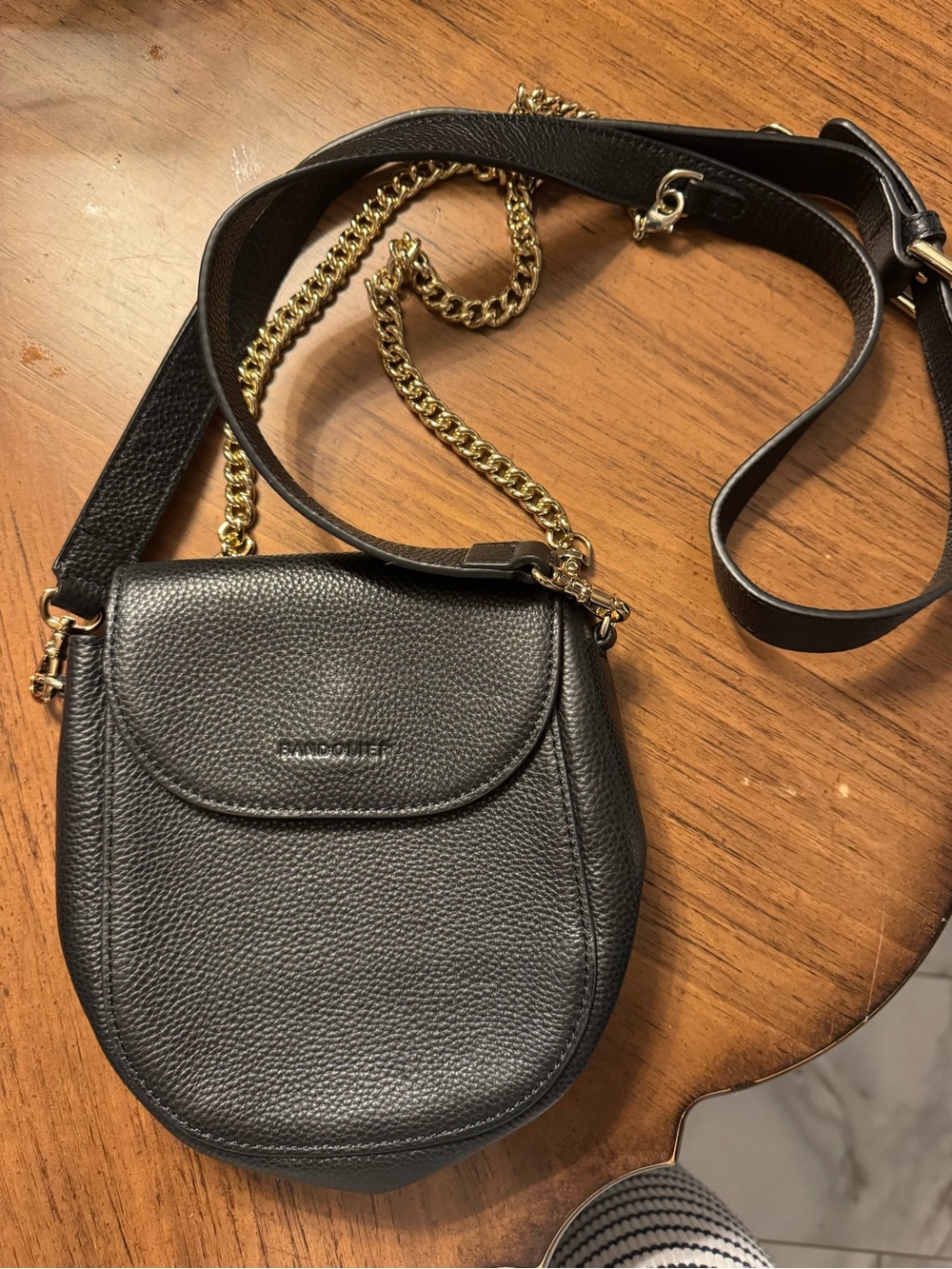 Bandolier Black Pebbled Leather Convertible Crossbody Bag 🖤✨